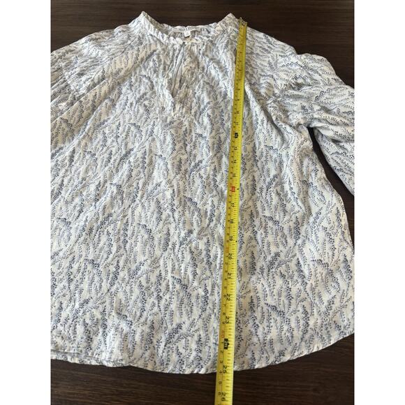 Nation Ltd Florence Blouse Balloon Sleeve Porcelain Floral Vines M - Picture 10 of 12